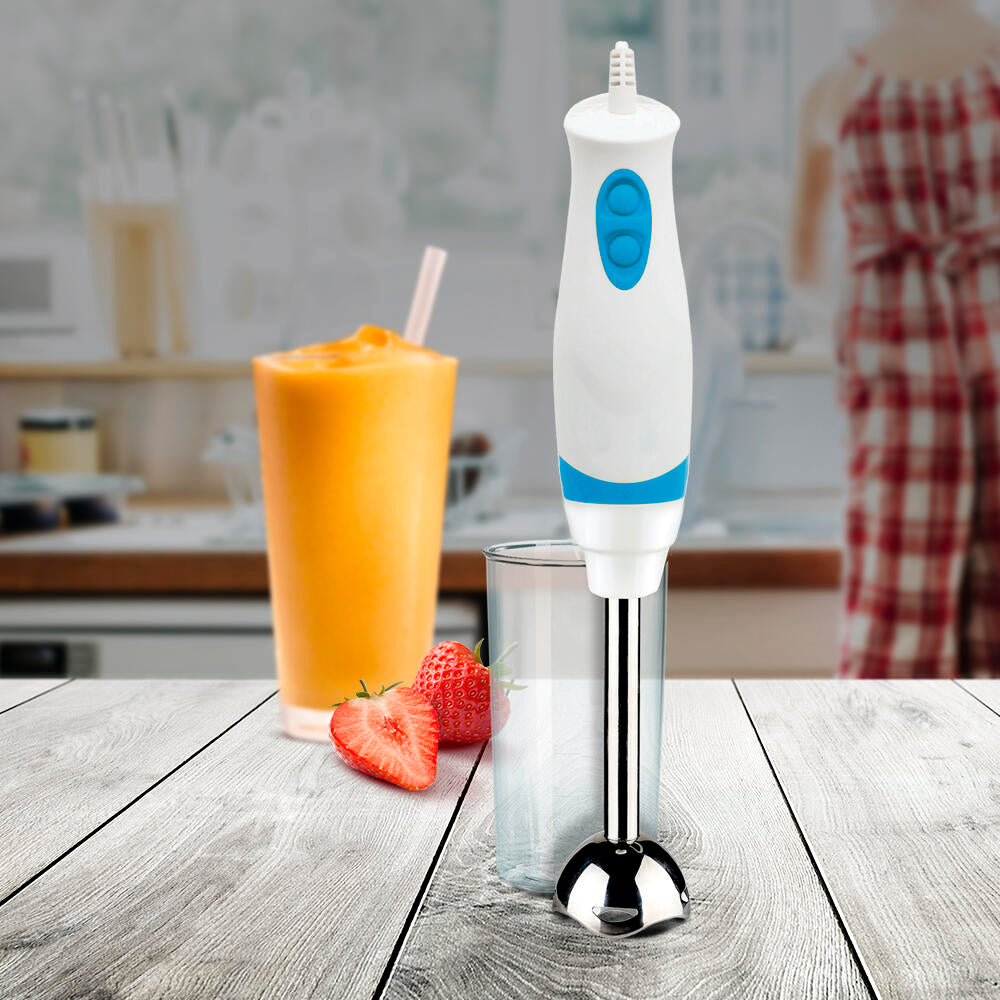 Batidora de Mano 300W 2 Velocidades Acero Inoxidable Cuchilla de 4 hojas Incluye Vaso