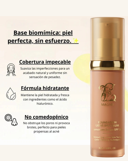 Base 4 en 1 Espectral – Impermeable, Cobertura Total y Protección Solar SPF50