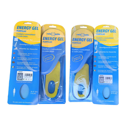 PACK 2 PARES PLANTILLAS GEL ACTIVO USO DIARIO TALLA 36-41