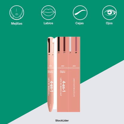 Lápiz de Maquillaje Multifuncional 4 en 1